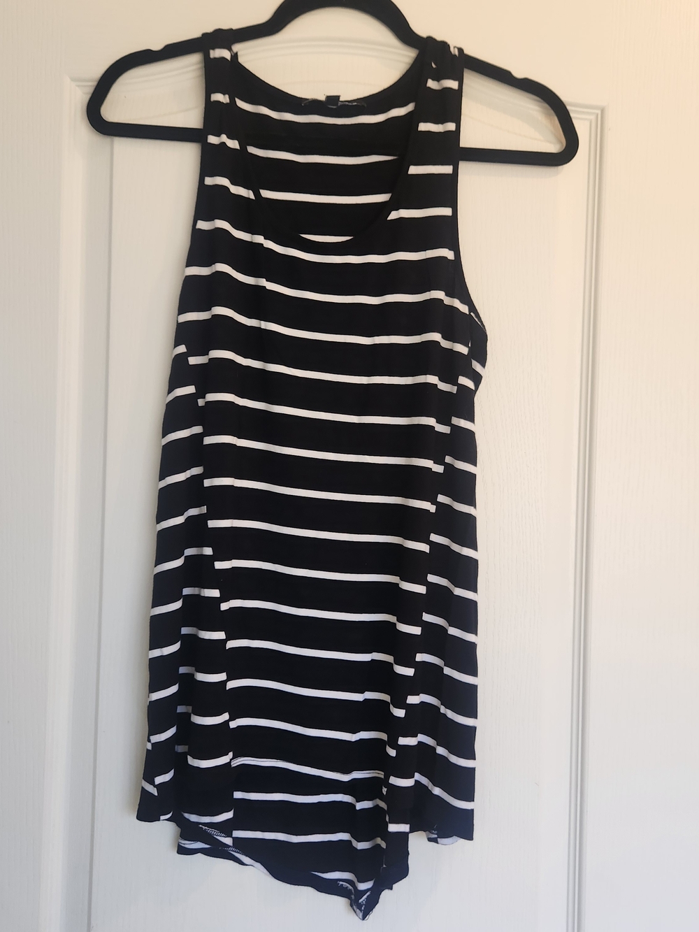 Cable & Gauge Black and White Striped Midi Tank Dress M Euc
